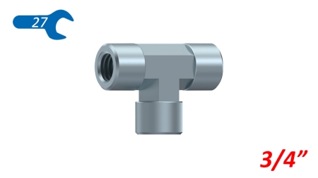 PIEZA EN T HIDRÁULICA HEMBRA-HEMBRA 3/4