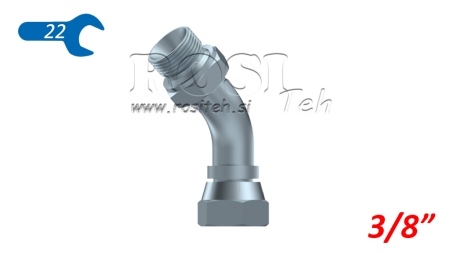 COT HIDRAULIC 45° BSP BĂRBAT-FEMEIE 3/8