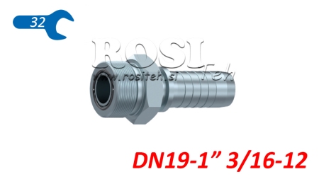 RACCORD HYDRAULIQUE AGORFS MALE DN19-1 3/16-12