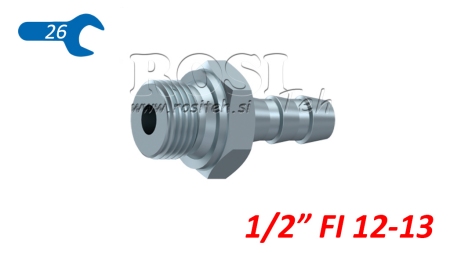 HYDRAULISK HANNKOBLING 1/2 FOR GUMMISLANGE Φ 12-13