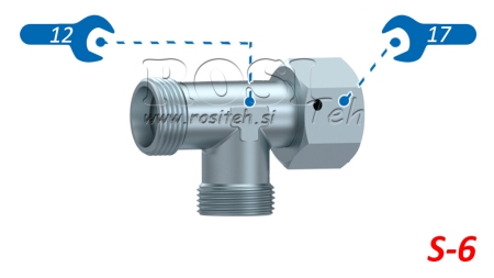 HYDRAULISK T-STYKKE S-6 MED SIDE SVINGMUTTER M14X1,5