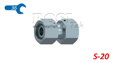 HYDRAULISK DOBBEL SVINGMUTTER KOBLING (20S) M30X2