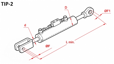 SEITLICHE HUBSTREBENVERSTELLUNG  - CASE-IH 80/40min.550 tip (2) fi 25,4/25,4