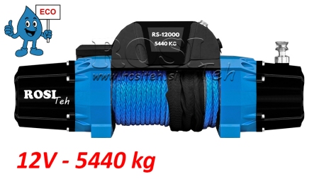12 V ELEKTRISK VINSJ RS-12000 - 5440 kg - SYNTETISK TAU - ECO