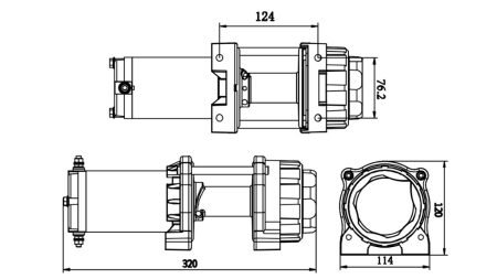 12 V ELEKTRISK VINSJ RS-3500 - 1585 kg - SYNTETISK TAU - ECO