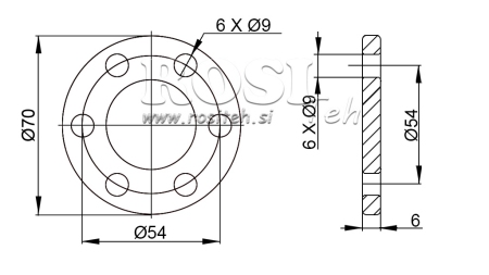 ADAPTER P.T.O. Z FLANGĄ 6 OTWORÓW 1 3/8