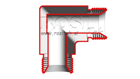 COT HIDRAULIC 90° BSP SCURT BĂRBAT-BĂRBAT 1/2