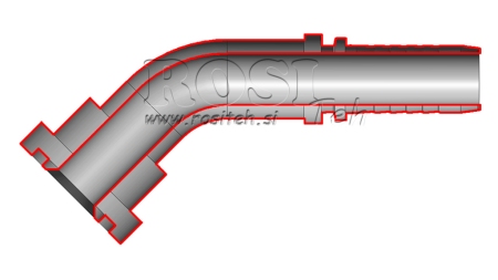 CONEXÃO HIDRÁULICA KOMATSU CURVA 45° DN16MM-FLANJADA 5/8
