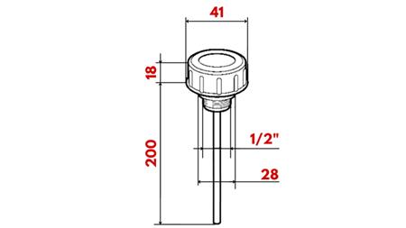 FILLING PLUG 1/2 WITH LEVEL ROD AND VENT