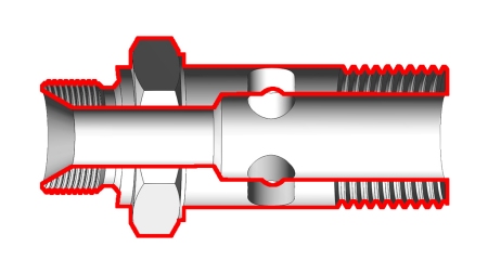 HYDRAULISK BANJOBOLT BSP 3/8 MED FORLENGET GJENGE BSP 1/4