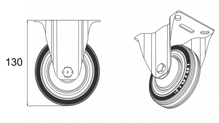 HJUL 100mm MED FIXERAD BAS