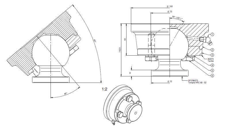PALLA PER CILINDRO TELESCOPICO FI 73 max. 30 Ton