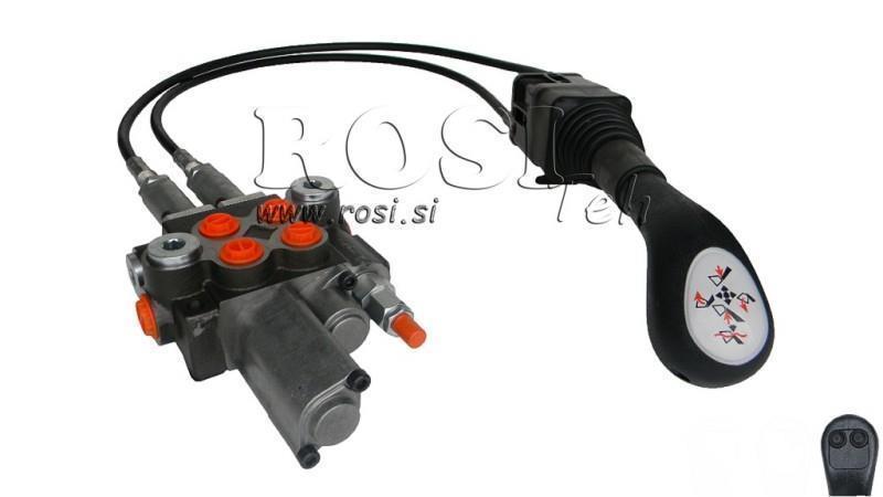 JOYSTICK 2x BUTON CU PULĂ 1 m ȘI VALVĂ HIDRAULICĂ 2xP40 l. FLOATING