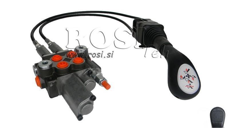 JOYSTICK UTEN KNAPPE MED RULLE 1 m OG HYDRAULISK VENTIL 2xP40 l. FLYTENDE
