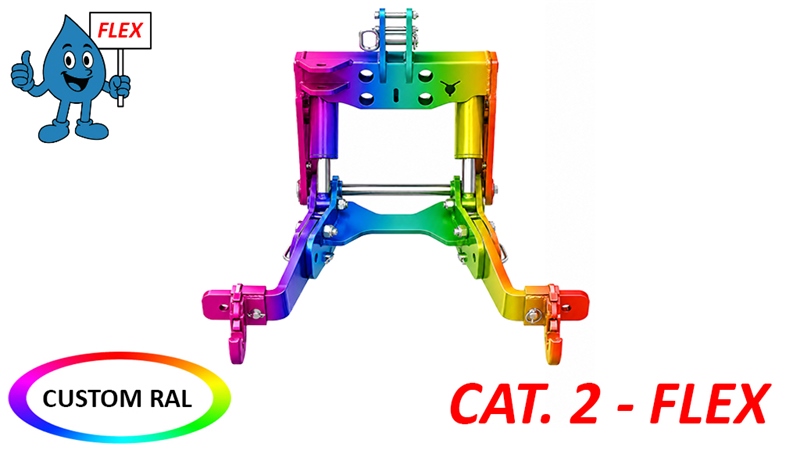FRONT HYDRAULIKK UNIVERSAL KIT CAT. 2 - FLEX FOR TRAKTOR 1500 KG (RAL ETTER EGET VALG)