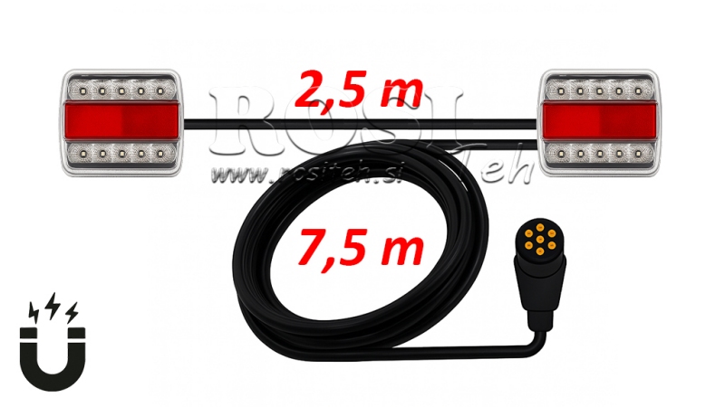 LED MAGNEETTIVALOSARJA KABELILLA 7.5M+2.5M