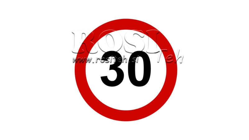 HASTIGHETSBEGRENSNING KLISTREMERKE 30KM/H
