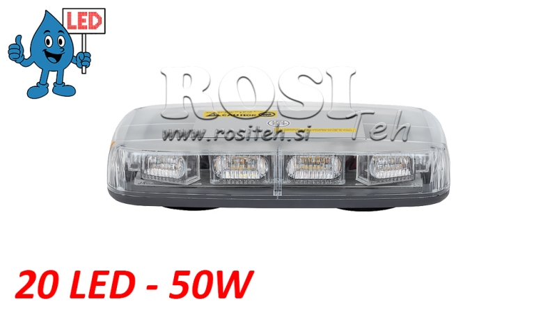 LED MAGNETICKÉ ROTUJÍCÍ SVĚTLO 20 LED 50W 12V-24V