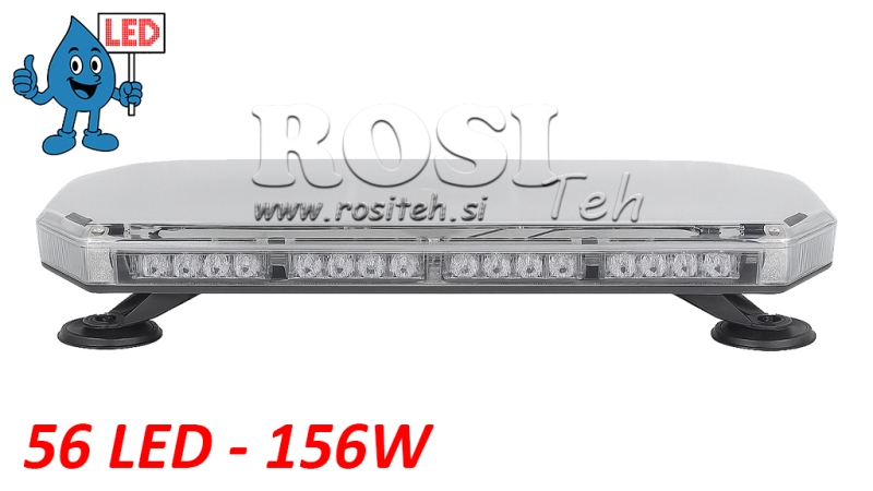 LED MAGNETICKÉ STROBO ROTUJÍCÍ SVĚTLO 56 LED 156W 12V-24V