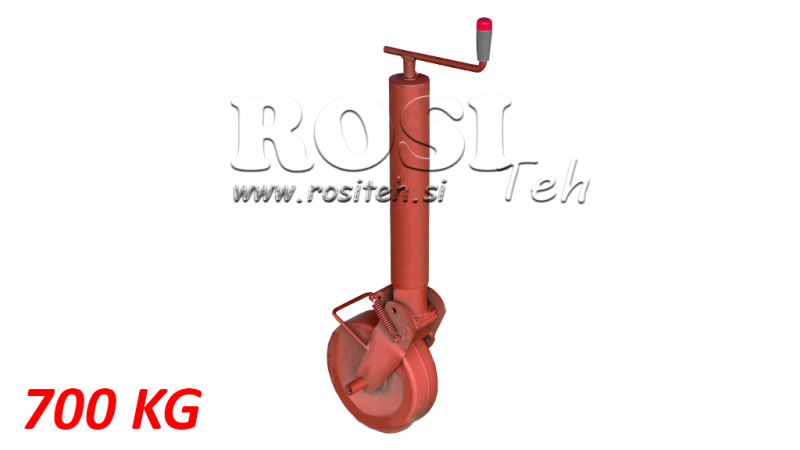GWINTOWANA NOGA PODPOROWA 240MM - 700KG Z KOŁEM PODPOROWYM