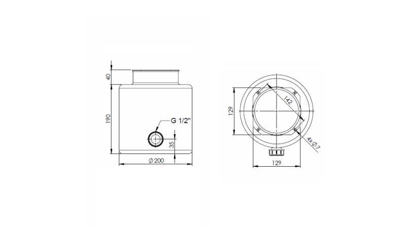 METALL RESERVOAR RULL PP 6 LITER HORIZONTAL-VERTIKAL-dimensjoner