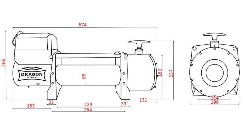 24 V WCIĄGARKA ELEKTRYCZNA DWT 16000 HD - 7257 KG