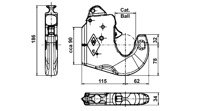 GANCHO DE ENGATE RÁPIDO AUTOMÁTICO KAT.2 WALTERSCHEID