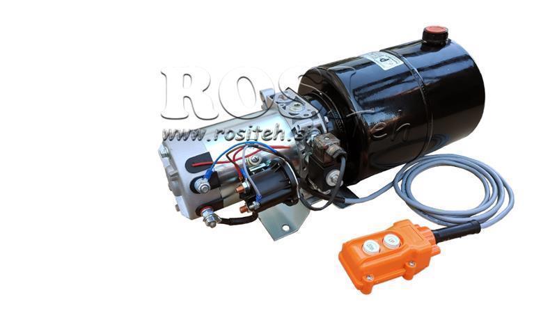 MINI HYDRAULISK AGGREGAT 24V DC - 2.2kW = 2.1cc - 8 lit - enkel retning montering (metall)