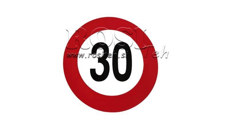 NAKLEJKA OGRANICZENIA PRĘDKOŚCI 30km/h