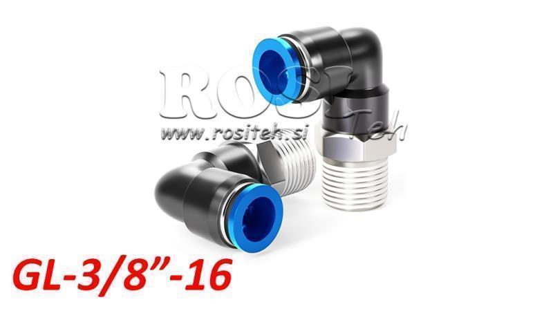 PLUG PNEUMÁTICO CONEXÃO EM ÂNGULO TPA COM ROSCA GL-038-16