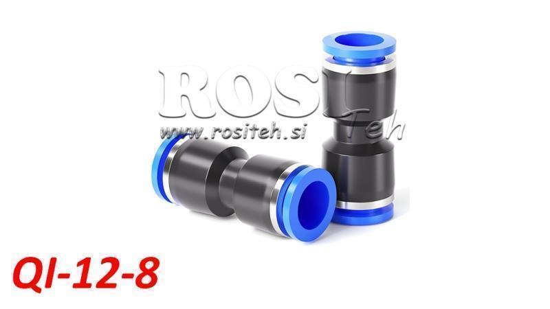 PNEUMATISK PLUGG RETT KOBLING REDUSERENDE TPA UTEN GJENGER QI-12-8