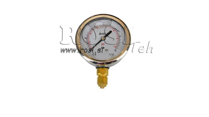 MANOMETER DN63 VERTIKAL 0 - 6 BAR - 1/4