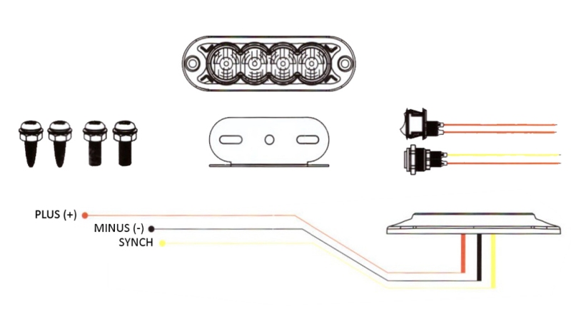 LUZ ESTROBOSCÓPICA LED 12/24V