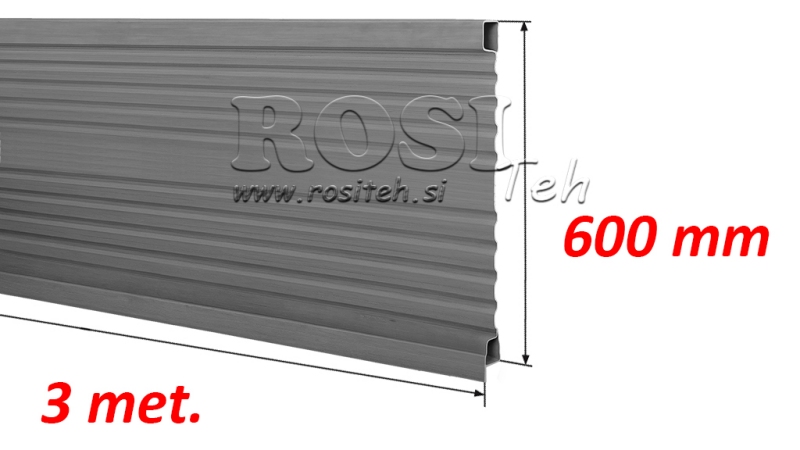 TRAILER SIDE PANEL 3 MET. - HØYDE 600 MM