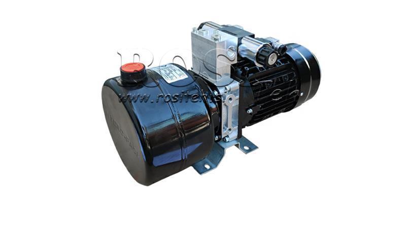 MINI HYDRAULISK AGGREGAT 380V AC (0.75 kW) 85 bar - 3.7 cc - 5.2 lit/min - tank 4 lit