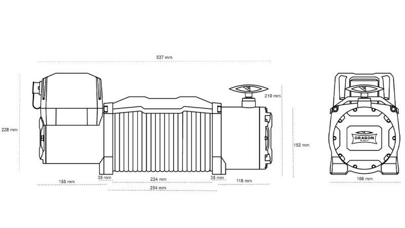 12 V ELEKTRISK VINCH DWM 13000 HD - 5897 kg