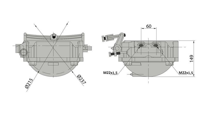 SUPORTE PARA CILINDRO TELESCÓPICO - CAMINHÃO MEILLER