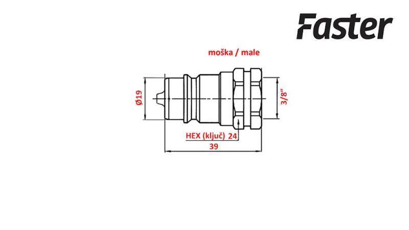 RACCORD RAPIDE TRACTEUR MALE 3/8 Faster