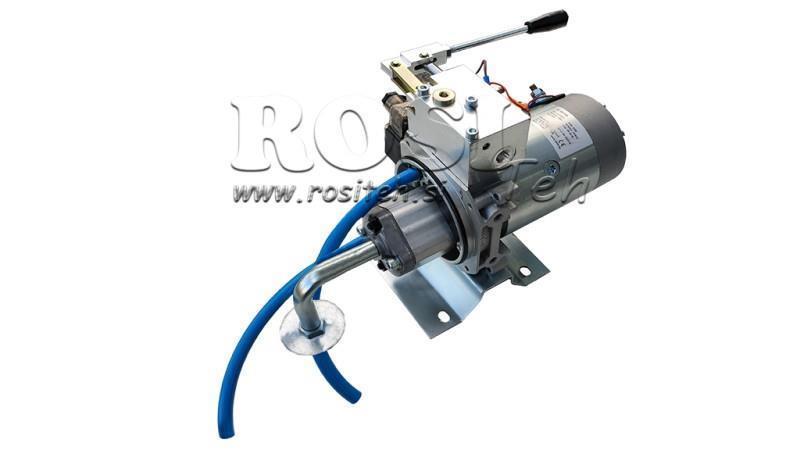MINI HYDRAULISK AGGREGAT 12V DC - 1.6kW = 2.1cc - 8 lit - enkel retning montering MED HÅNDPUMPE