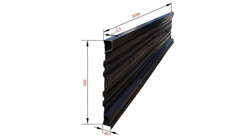SIDE PANEL FOR TIPPER TRAILER 3 MET. - HØYDE 500 mm