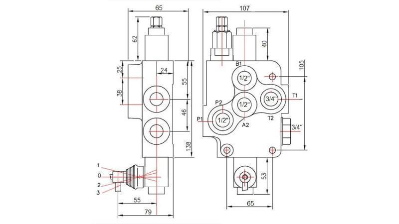 HYDRAULISK VENTIL 1xP80   HYDROMOTOR D1