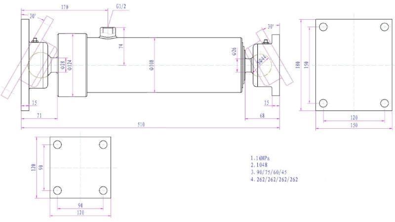 TELESKOPICKÝ VÁLEC 4 PRODLOUŽENÍ  1050MM K4B-7T