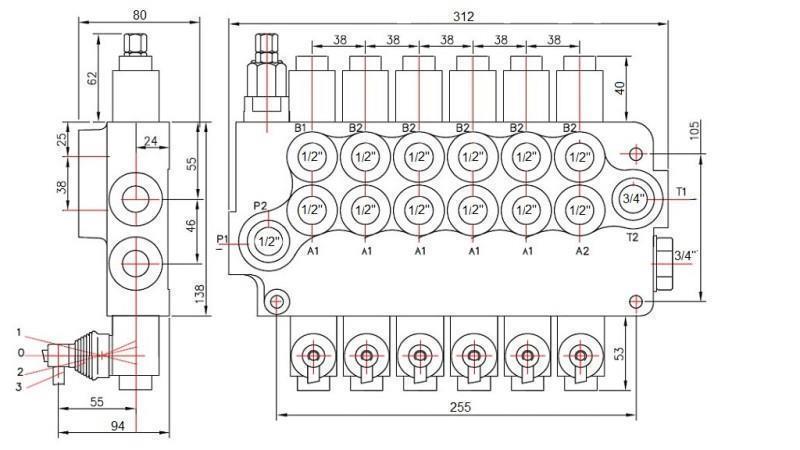 HYDRAULISK VENTIL 6xP80