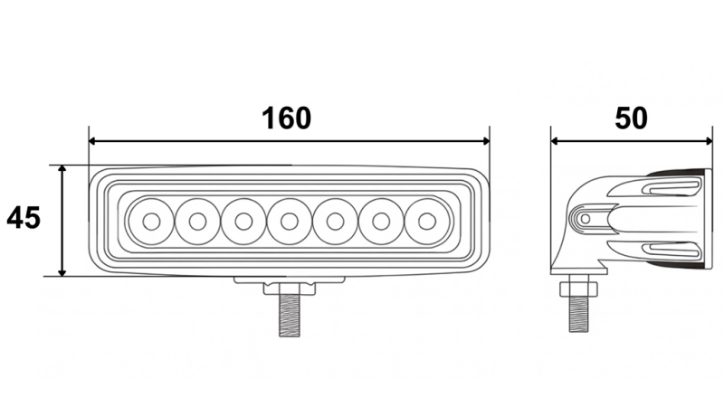 LED MUNKAFÉNY - FÉNY 6 LED 18W 12V-24V