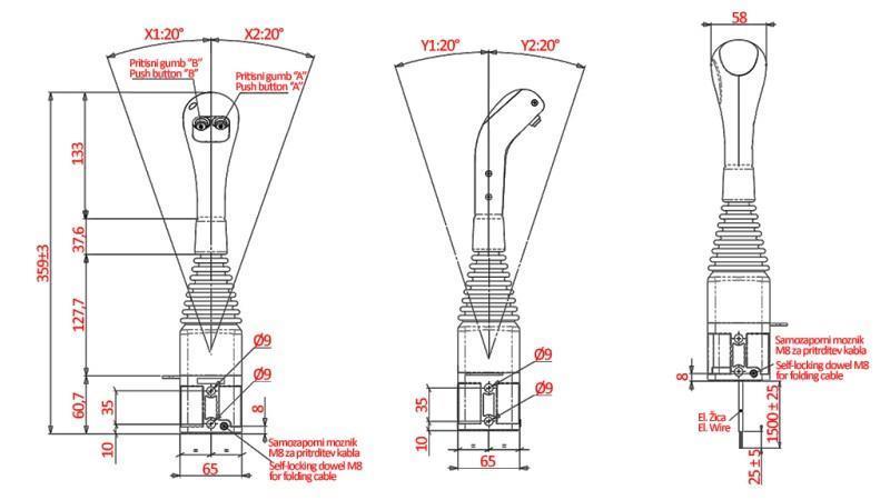 JOYSTICK NIMCO FOR VINDSKULE - 2x KNAPPE