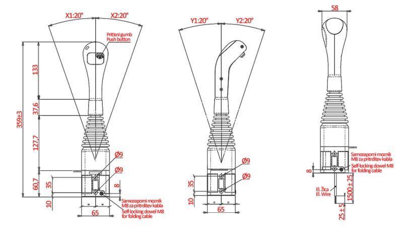 JOYSTICK NIMCO FOR PULLEY KROGLE - 1x KNAPPE
