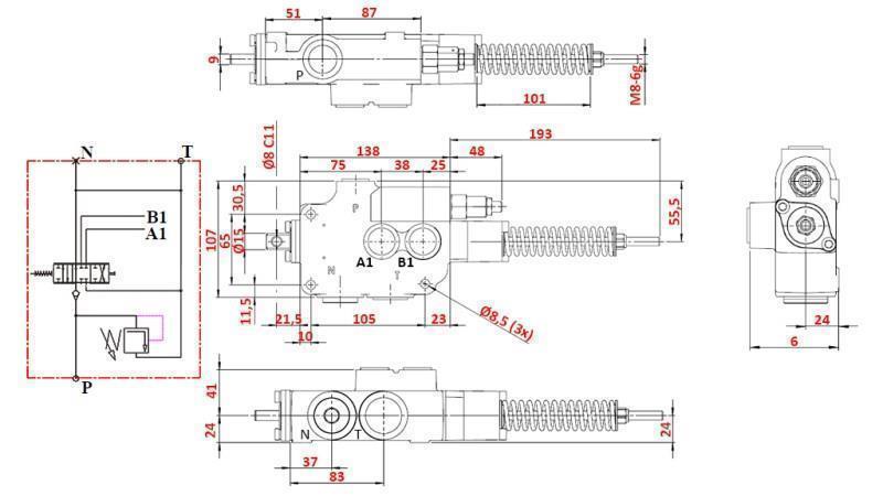 HYDRAULISK VENTIL 1xP80 A7 ZS1/G VRŠIČKAR