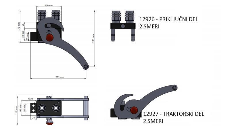 MULTI-FASTER KOBLING 2-veier BSP1/2 KOMPLETT NY TYPE