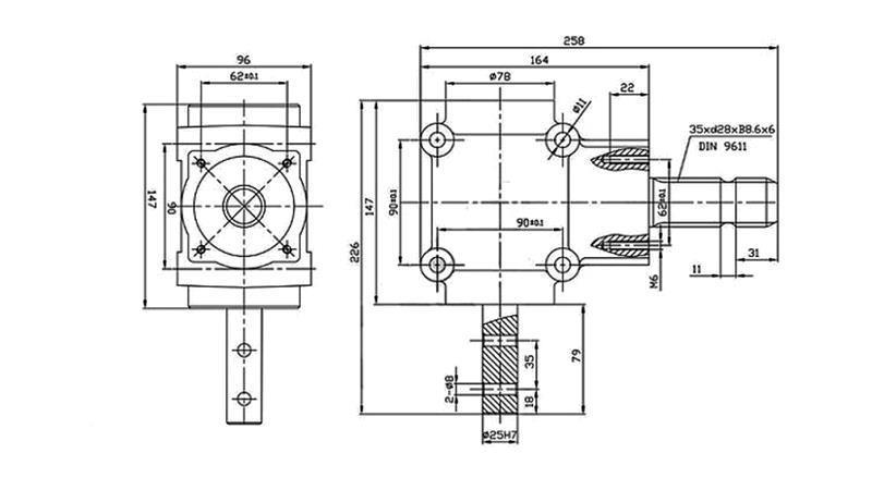 VINKEL REDUSERING L-155J 1: 1.14 (16HK-12kW)