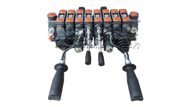 HYDRAULISK VENTIL HIAB 8xPC70   2x JOYSTICK - ELEKTRISK KONTROLL 12V
